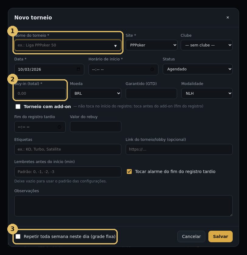 Janela Novo torneio